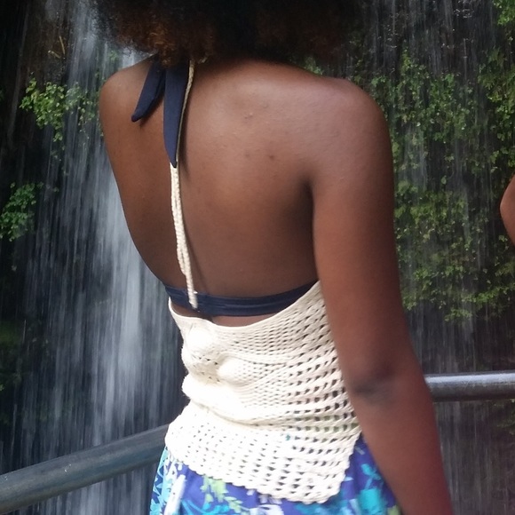 Crocheted, Halter Top w/ Side Slits - Picture 3 of 3